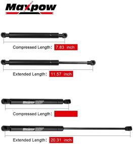 img 1 attached to 💥 Set of 4 Maxpow Gas Charged Lift Support Struts Shocks for Front Hood & Rear Window Glass - SG487001 6619