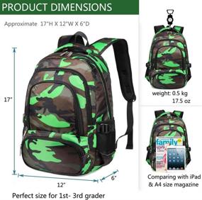 img 3 attached to 🎒 Cool Camo Elementary Backpacks: Lightweight Bookbags for Kids