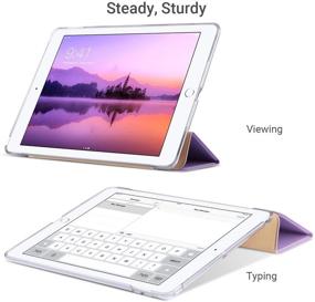 img 3 attached to 📱 ULAK iPad 6th 5th Generation Case - Slim Trifold Smart Case with Auto Sleep/Wake - Lavender"