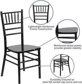 img 1 attached to HERCULES Series Black 🪑 Wood Chiavari Chair by Flash Furniture