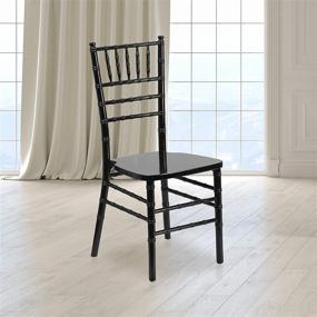 img 4 attached to HERCULES Series Black 🪑 Wood Chiavari Chair by Flash Furniture