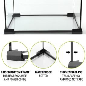 img 2 attached to 🦎 Reptile Glass Terrarium - Amphibians Habitat Cages 12x8x6.3 Starter Kit with Top Sliding Door, Screen Ventilation, Heating Mat, Stainless Steel Tweezer, and Hygrometer Thermometer