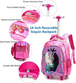 img 1 attached to Unicorn Reversible Rolling Backpack