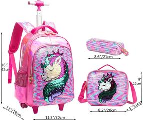 img 3 attached to Unicorn Reversible Rolling Backpack