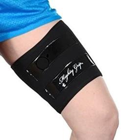 img 1 attached to 💪 Mighty Grip Black Pole Dancing Inner Thigh Protectors with Tack Strips - Enhancing Grip (1 Pair)