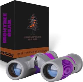img 4 attached to Irontree Gear Kids Binoculars - 8x21 High Resolution Shockproof Compact Toy Binoculars for Boys & Girls - Ideal for Hunting, Camping, and Hiking (Purple/Grey)