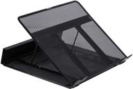 🖥️ designa metal mesh ventilated laptop stand – adjustable notebook holder for apple macbook, dell xps, hp, lenovo & more (up to 19") – enhanced airflow – sleek black design logo