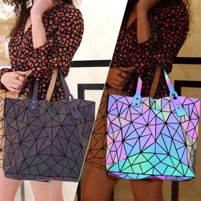 img 2 attached to 👜 Stylish Geometric Luminous Holographic Handbag: A Must-have for Fashionable Women"