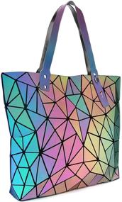 img 4 attached to 👜 Stylish Geometric Luminous Holographic Handbag: A Must-have for Fashionable Women"