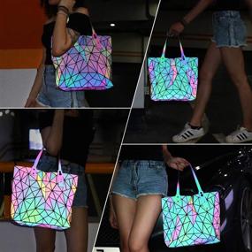img 3 attached to 👜 Stylish Geometric Luminous Holographic Handbag: A Must-have for Fashionable Women"
