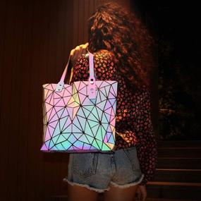 img 1 attached to 👜 Stylish Geometric Luminous Holographic Handbag: A Must-have for Fashionable Women"