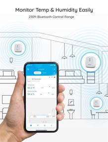 img 2 attached to 🌡️ Govee Bluetooth Hygrometer Thermometer for Humidor and Greenhouse - Temperature Gauge Humidity Meter with App Alerts, Free Data Export, 500 Days Battery Life, 230ft Connecting Range - H5174 (Green)