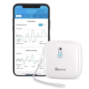 img 4 attached to 🌡️ Govee Bluetooth Hygrometer Thermometer for Humidor and Greenhouse - Temperature Gauge Humidity Meter with App Alerts, Free Data Export, 500 Days Battery Life, 230ft Connecting Range - H5174 (Green)