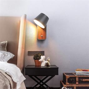 img 1 attached to Modern Wall Lamp With Plug In Cord For Bedrooms Hallway Living Room