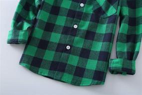 img 1 attached to Rainlover Little Sleeve Button Flannel Boys' Clothing for Tops, Tees & Shirts