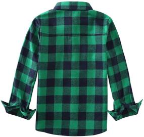 img 2 attached to Rainlover Little Sleeve Button Flannel Boys' Clothing for Tops, Tees & Shirts