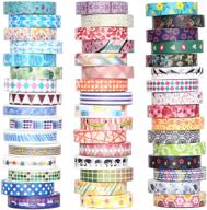 🌸 set of 48 rolls of 8mm wide decorative washi tape - colorful flower design for diy crafts, scrapbooking, and gift wrapping logo