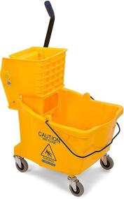 img 3 attached to 🪣 Carlisle Paddles Carlisle 3690404 Commercial Mop Bucket - Side Press Wringer, 35 Quart Capacity - Yellow