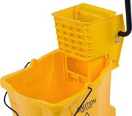 🪣 carlisle paddles carlisle 3690404 commercial mop bucket - side press wringer, 35 quart capacity - yellow logo