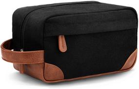 img 4 attached to 🧔 Vorspack Hanging Dopp Kit for Men - Water Resistant Canvas Shaving Bag - Travel Toiletry Bag with Large Capacity - Black