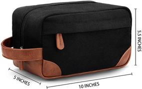 img 3 attached to 🧔 Vorspack Hanging Dopp Kit for Men - Water Resistant Canvas Shaving Bag - Travel Toiletry Bag with Large Capacity - Black