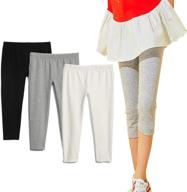 👦 black white grey kids' clothing: kiderence capris leggings for girls, ideal leggings for toddlers logo