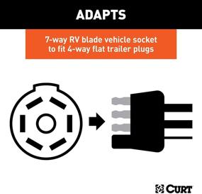 img 1 attached to 🔌 CURT 57245: 7-Way RV Blade Vehicle-Side to 4-Way Flat Trailer Wiring Adapter with Tester - Convenient and Durable Black Adapter