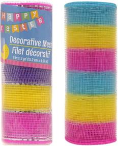 img 2 attached to Easter Decorative Mesh, Pack of 3 - Multi-Colored (Yellow, Pink, Purple, Blue, Silver)