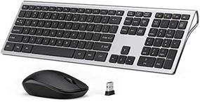 img 4 attached to 💻 LEKVEY Full-Size Wireless Keyboard Mouse Combo - Slim, Silent Click, US Layout (QWERTY), Silver