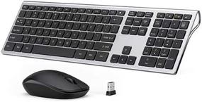 img 3 attached to 💻 LEKVEY Full-Size Wireless Keyboard Mouse Combo - Slim, Silent Click, US Layout (QWERTY), Silver