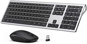 img 2 attached to 💻 LEKVEY Full-Size Wireless Keyboard Mouse Combo - Slim, Silent Click, US Layout (QWERTY), Silver