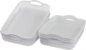 img 3 attached to CadineUS A4 Paper Tray Set: 📎 Organize with 6 White Plastic Storage Baskets