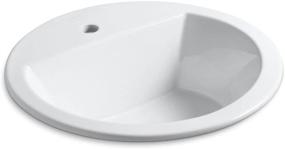 img 4 attached to 🚽 Review: KOHLER K-2714-1-0 Bryant Round Self-Rimming Bathroom Sink - Single-Hole Faucet Drilling, White