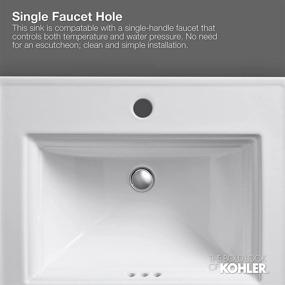 img 1 attached to 🚽 Review: KOHLER K-2714-1-0 Bryant Round Self-Rimming Bathroom Sink - Single-Hole Faucet Drilling, White