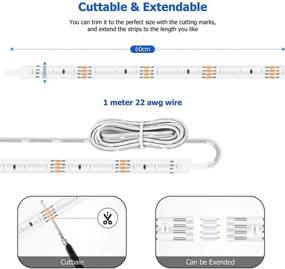 img 3 attached to 🚗 PryEU White 24'' Car Interior LED Strip Light - Cuttable, 12V for Automotive Camper Vans, Trucks, SUVs, Boats - Accent Lighting Pack of 4