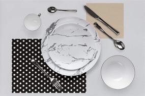 img 3 attached to 🍽️ Trendables 60 Pack Disposable Dinnerware Combo - Stylish Marble Design Plates Set for Parties & Weddings: 30 Large Dinner Plates & 30 Salad/Dessert Plates - Premium Quality