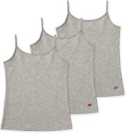 lucky & me emma camisoles: longer length w/ adjustable straps, tagless - 3-pack for layering or wearing alone logo