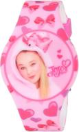 🎀 girls' quartz watch with rubber strap by jojo siwa, pink, size 25 (model: joj4011) logo
