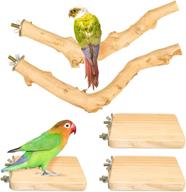 🐦 enhance your pet bird's cage with roundler 5 pcs bird perch wood stand pole: a perfect exercise playground toy and cage accessories for parrot budgie parakeet cockatiel conure lovebirds logo