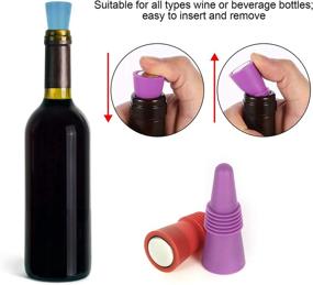 img 1 attached to 🍾 Colorful Silicone Wine Bottle Stoppers Set with Aerators - Pack of 8 + 2 Pourers