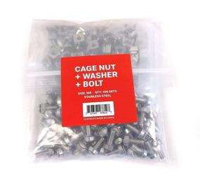 img 4 attached to 🔩 Pack of 100 Stainless Steel Cage Nuts with Screws and Washers Compatible with Dell, HP, APC, and Other Major Rack Systems