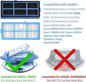 img 3 attached to Complete Replacement Parts Kit for Coredy, Goovi, iMartine, DeenKee, Bagotte Robot Vacuums - Compatible with R3500, R3500S, R550, R650, R600, R700, R750, 1600PA, D380, D382, C800, D900, D900C, DK600 - Includes Set(1+4+8+1)