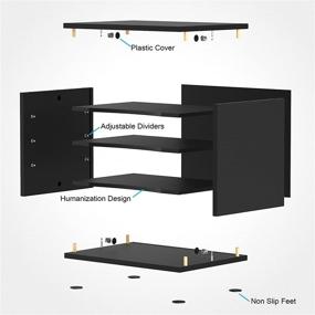 img 1 attached to 📚 FITUEYES Black Wood Desk Paper Organizer: 4 Tiers Storage | Letter Sorter Tray for Home and Office