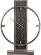⏰ rustic silver table clock on stand: vintage desk clock mantel decor, 15.85 inch h logo