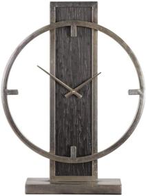 img 3 attached to ⏰ Rustic Silver Table Clock on Stand: Vintage Desk Clock Mantel Decor, 15.85 Inch H