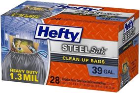 img 3 attached to Hefty Steel Sak 39 gal Trash Bags: Strong Drawstring & Convenient 28 pk