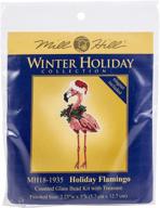 🦩 multi-colored flamingo, mill hill counted cross stitch kit logo