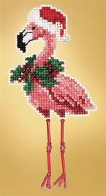 img 2 attached to 🦩 Multi-Colored Flamingo, Mill Hill Counted Cross Stitch Kit