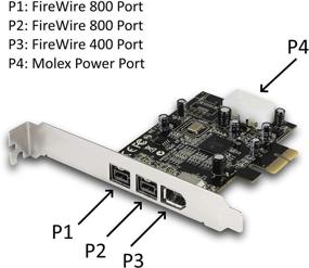 img 1 attached to Enhance Your Connectivity with the Vantec 🔌 2+1 FireWire 800/400 PCIe Combo Host Card (UGT-FW210)