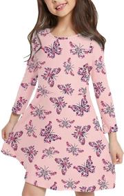 img 4 attached to 🦋 V GRIN Sleeve Twirly Butterfly Dresses for Girls' Clothing